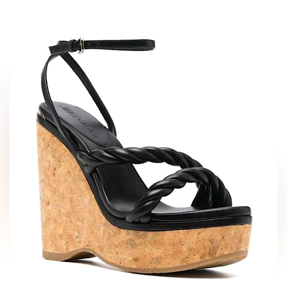 NWT Jimmy Choo Diosa 130 Wedge Sandals Black